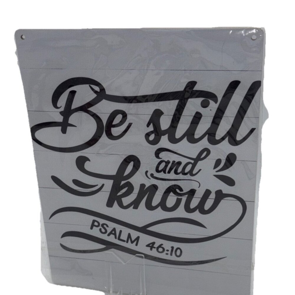 Be Still Psalm 46:10 Bible Verse Scripture Farmhouse Rustic Wall Decor Wood Butn